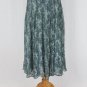 Jones New York Collection Teal Floral Print Floaty Silk Chiffon Mid Calf Skirt 6