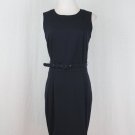 Iris Setlakwe Montreal Black Sleeveless Belted Ponte Knit Sheath Dress 6 Small