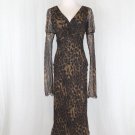 Nicole Miller Long Bias Cut Silk Leopard Print Dress With Juliette Sleeves 4