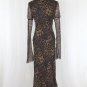 Nicole Miller Long Bias Cut Silk Leopard Print Dress With Juliette Sleeves 4