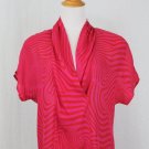 Vintage Michii Moon for Sanyo Pink Swirl Silk Chiffon Surplice Blouse 8 M