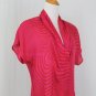 Vintage Michii Moon for Sanyo Pink Swirl Silk Chiffon Surplice Blouse 8 M