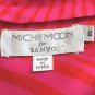 Vintage Michii Moon for Sanyo Pink Swirl Silk Chiffon Surplice Blouse 8 M