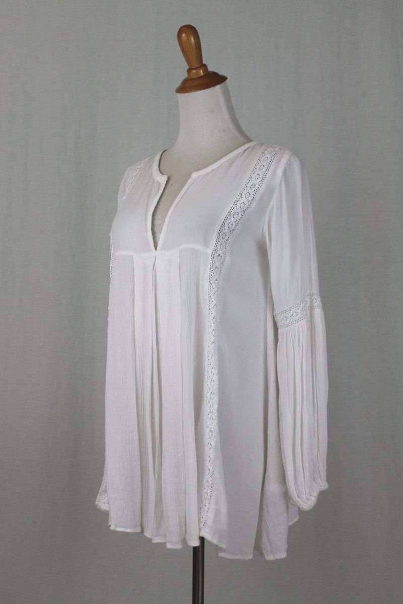 Ralph Lauren Denim & Supply White Cotton Gauze Bohemian Long Sleeve ...