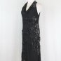 Jones New York 1930's style Bias Cut Beaded Silk Burned Velvet Halter Dress 12