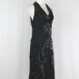 Jones New York 1930's style Bias Cut Beaded Silk Burned Velvet Halter Dress 12