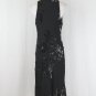 Jones New York 1930's style Bias Cut Beaded Silk Burned Velvet Halter Dress 12