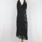 Jones New York 1930's style Bias Cut Beaded Silk Burned Velvet Halter Dress 12