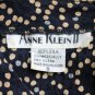 Vintage Anne Klein II Black Silk Chiffon Blouse with Silver and Gold Print 4 S