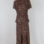 Adrianna Papell Beaded Brown Silk 1920's Gatsby Style Dress Skirt & Top Set 10