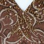 Adrianna Papell Beaded Brown Silk 1920's Gatsby Style Dress Skirt & Top Set 10