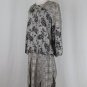 Vintage Damianou 1920's style Long Sleeve Mid Calf Dress Houndstooth Paisley S