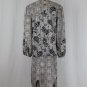 Vintage Damianou 1920's style Long Sleeve Mid Calf Dress Houndstooth Paisley S