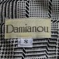 Vintage Damianou 1920's style Long Sleeve Mid Calf Dress Houndstooth Paisley S