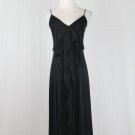 Vintage DKNY Donna Karan New York Long Black Acetate Jersey Slip Dress S