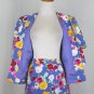 Vintage Adrianna Papell  40's Inspired 80's Floral Print Cotton Dress Suit 8 NWT