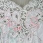 Vintage NATORI Camisole Set Tap Pants White w/ Pastel Pink Roses New With Tags S