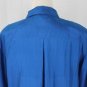 Vintage Carole Little Embellished Turquoise Blue Crinkle Silk blouse 8 M