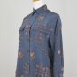 Vintage Linda Allard for Ellen Tracy Indigo Blue Paisley Silk Blouse Petite 2