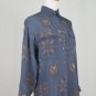 Vintage Linda Allard for Ellen Tracy Indigo Blue Paisley Silk Blouse Petite 2