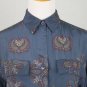 Vintage Linda Allard for Ellen Tracy Indigo Blue Paisley Silk Blouse Petite 2
