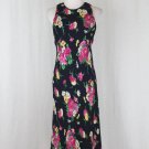 Vintage Ralph Lauren Green Label Sleeveless Floral Flowing Silk Chiffon Dress 6
