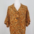 Vintage Linda Allard for Ellen Tracy Leopard Print Silk Safari Shirt 14 Perfect!