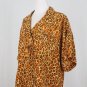 Vintage Linda Allard for Ellen Tracy Leopard Print Silk Safari Shirt 14 Perfect!