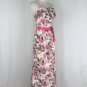 Badgley Mischka Pink and Gray Poppy Print Strapless Mermaid Hem Gown 10