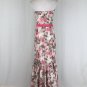 Badgley Mischka Pink and Gray Poppy Print Strapless Mermaid Hem Gown 10