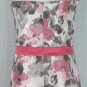 Badgley Mischka Pink and Gray Poppy Print Strapless Mermaid Hem Gown 10
