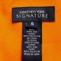 Vintage Jones New York Orange Floral & Polka Dot Bias Cut Silk Mid Calf Dress 6