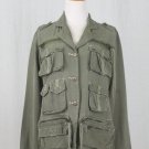DA NANG Army Green Rayon Military Combat Cargo Jacket XS