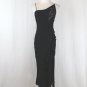 Vintage Express Long Beaded Black Ruffled Silk Chiffon Asymmetrical Hem Gown 2
