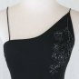 Vintage Express Long Beaded Black Ruffled Silk Chiffon Asymmetrical Hem Gown 2
