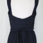 AMSALE Crinkled Silk Gown Navy Blue Twist Front Sweetheart Neck 8 NWT