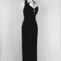 ROBERTA Vintage Black and White Gothic Velvet Tuxedo Gown 1990's Prom Dress 4