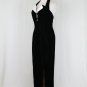 ROBERTA Vintage Black and White Gothic Velvet Tuxedo Gown 1990's Prom Dress 4