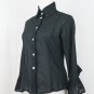 Vintage Fine Garments by BELL Black Swiss Dot Cotton Bell Sleeve Blouse New 4 S