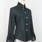 Vintage Fine Garments by BELL Black Swiss Dot Cotton Bell Sleeve Blouse New 4 S