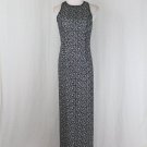 Vintage Adrianna Papell Boutique Sleeveless Long Beaded Blue Silk Gown 6