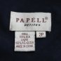 Adrianna Papell Navy Blue Polka Dot Silk 30's Style Tea Length Dress Petite 2