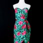 A.J. Bari Neiman Marcus Rose Print Strapless Dress 8