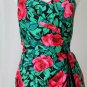 A.J. Bari Neiman Marcus Rose Print Strapless Dress 8