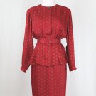 Vintage Liz Claiborne Foulard Print Silk 40's Style 1980's Dress Skirt Suit P6 S