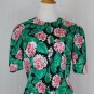 Vintage Adrianna Papell Silk 40's Inspired 1980's Floral Print Dress Suit 8