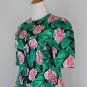Vintage Adrianna Papell Silk 40's Inspired 1980's Floral Print Dress Suit 8