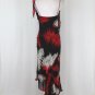Dina Bar- El 1920's Inspired Feather Print Silk Chiffon Asymmetrical Hem Gown S