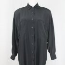 Vintage SILK DRAGON Oversize Button Down Silk Blouse P XS