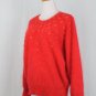 Vintage Ja Sung Soft Fuzzy Beaded Pink Angora Dolman Sleeve Pullover Sweater L